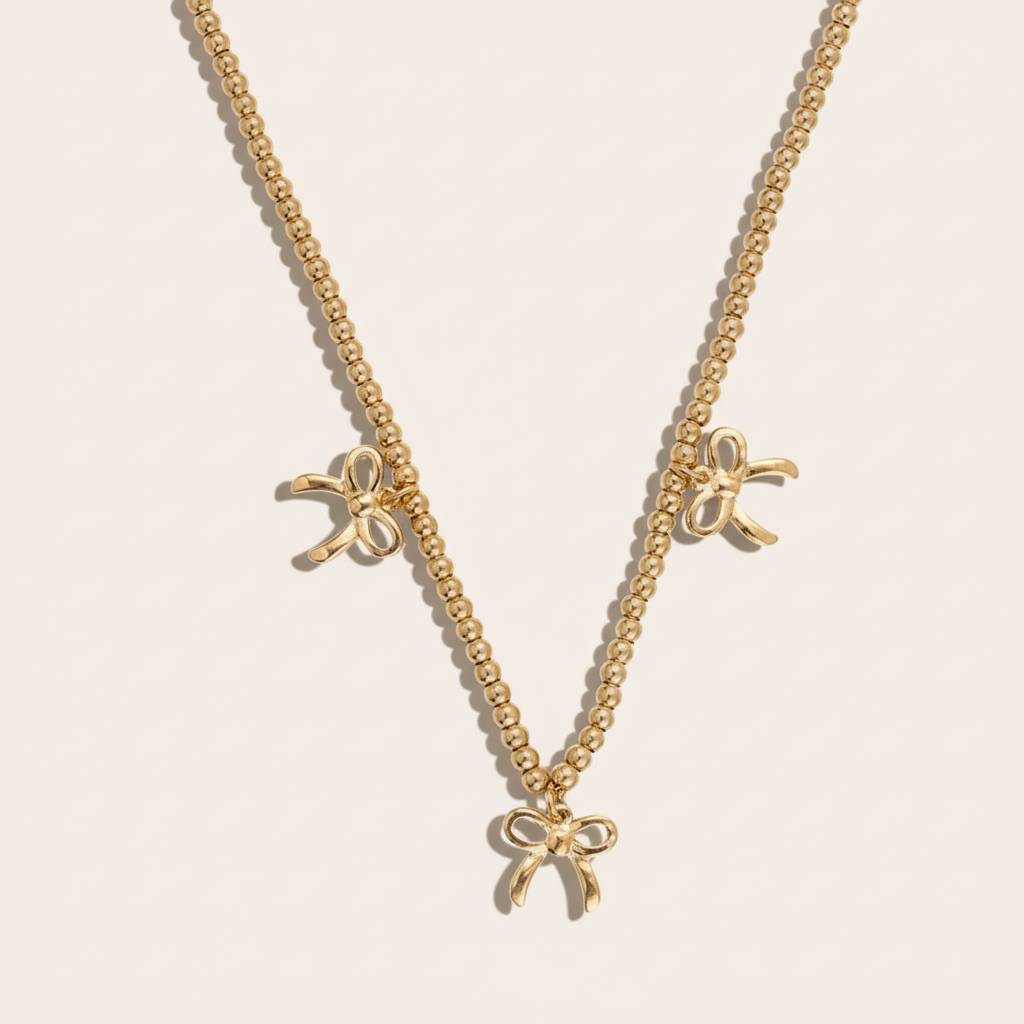 "Ilaraelle" Bowtie In Linsen Chain Edelstahl Halskette