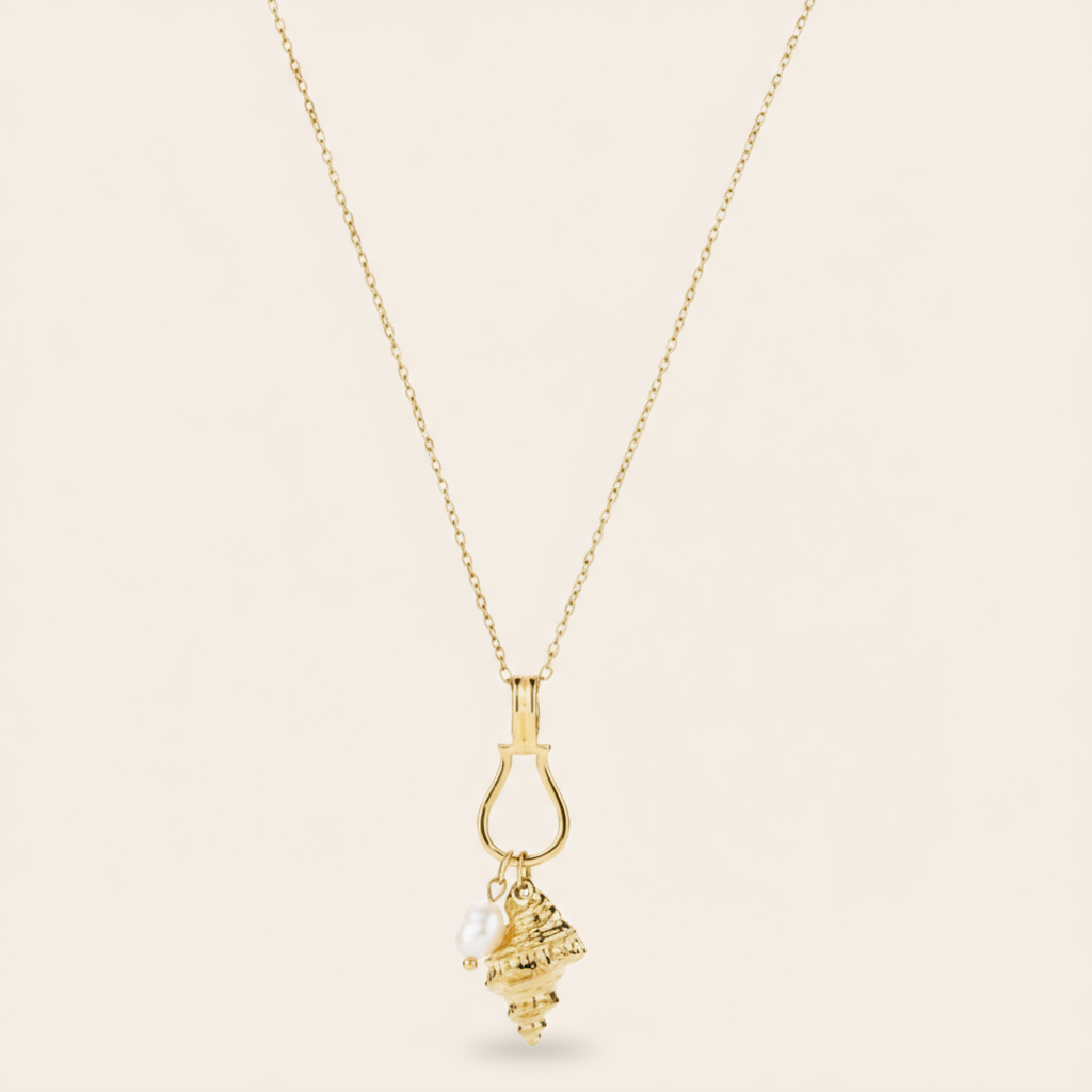 "Lumiannaia" Conch With Pearl Edelstahl Halskette