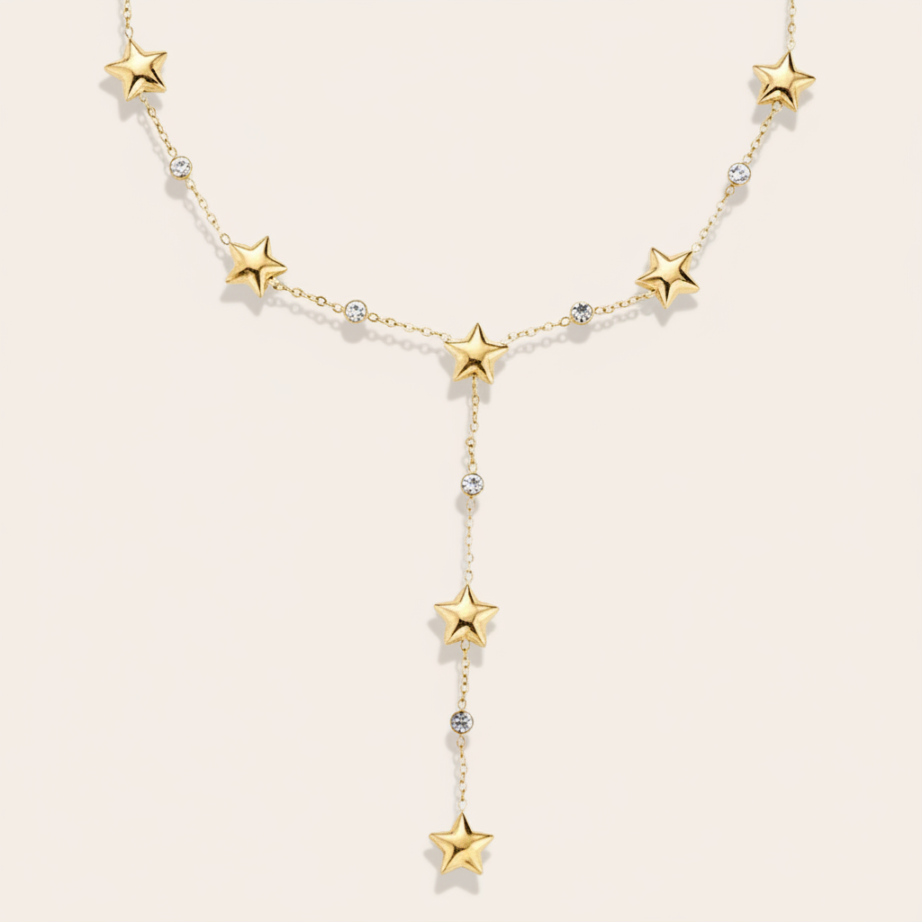 "Naviraia" Chained Stars Diamond Edelstahl Halskette