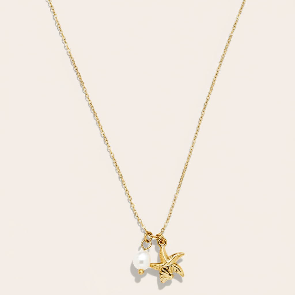"Yaraianeina" Ocean And Pearl Edelstahl Halskette