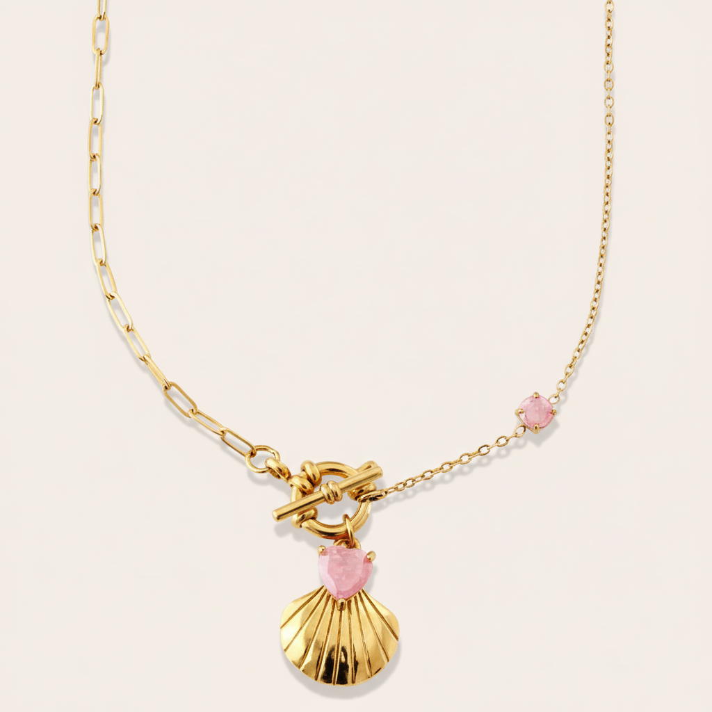 "Talielisya" Diamond Shell Edelstahl Halskette