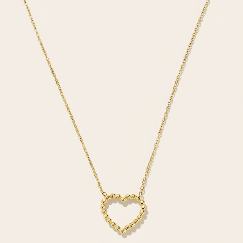 "Alearaelyn" Heart Pearl Edelstahl Halskette