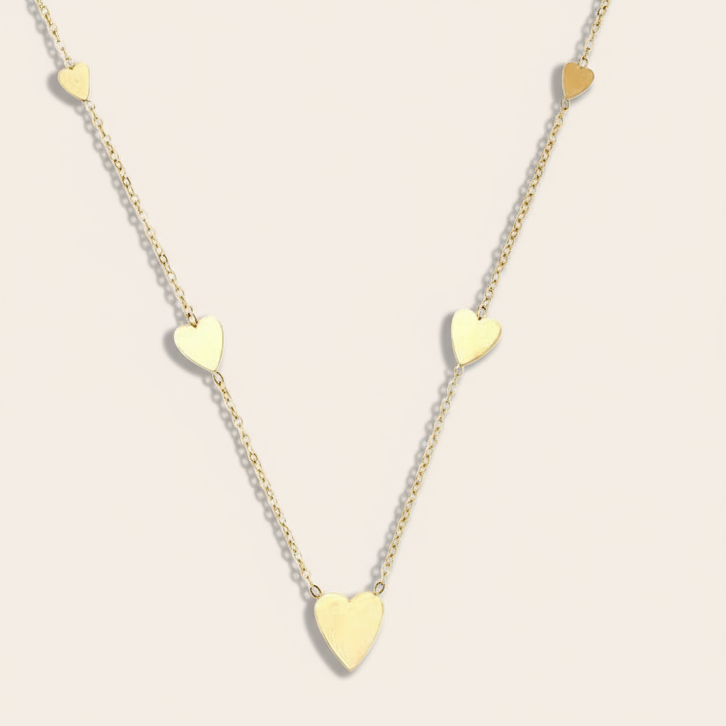 "Lumielis" Thin Hearts Edelstahl Halskette