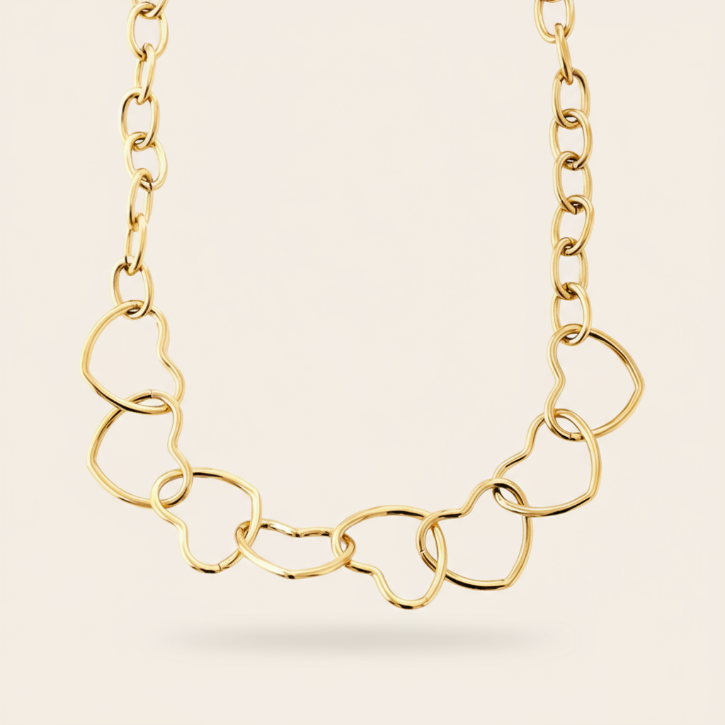 "Orilaya" Hearts Chain Edelstahl Halskette