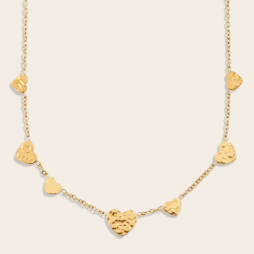 "Arilaya" Small Hearts Chain Edelstahl Halskette