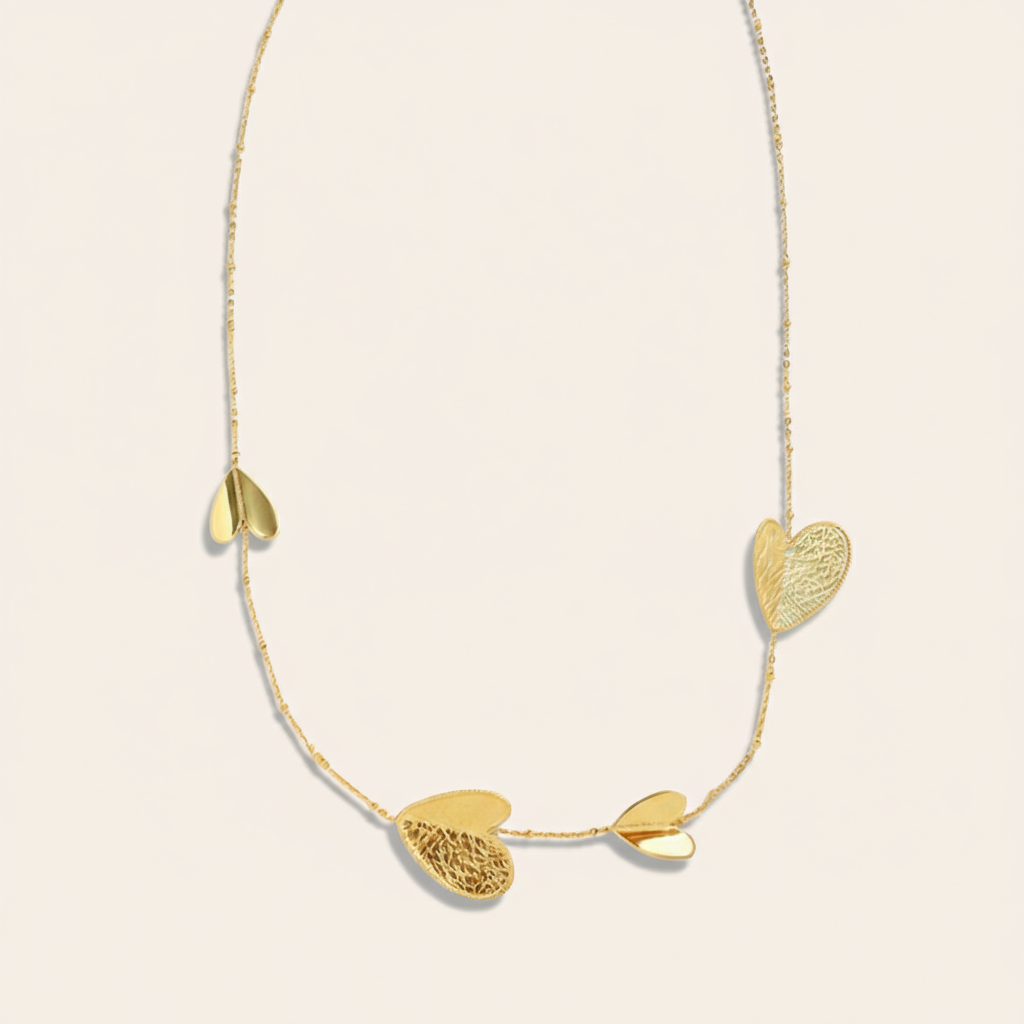 "Melivelara" Various Hearts Edelstahl Halskette