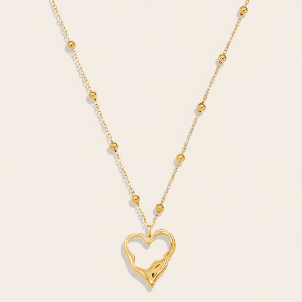 "Navimiraine" Irregular Heart Edelstahl Halskette