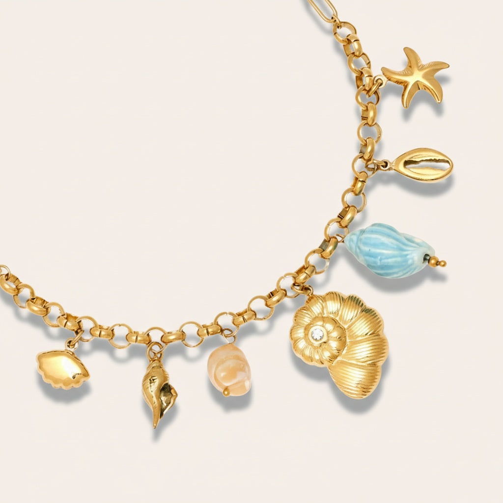 "Ilaellelle" Blue Ocean Love Edelstahl Halskette