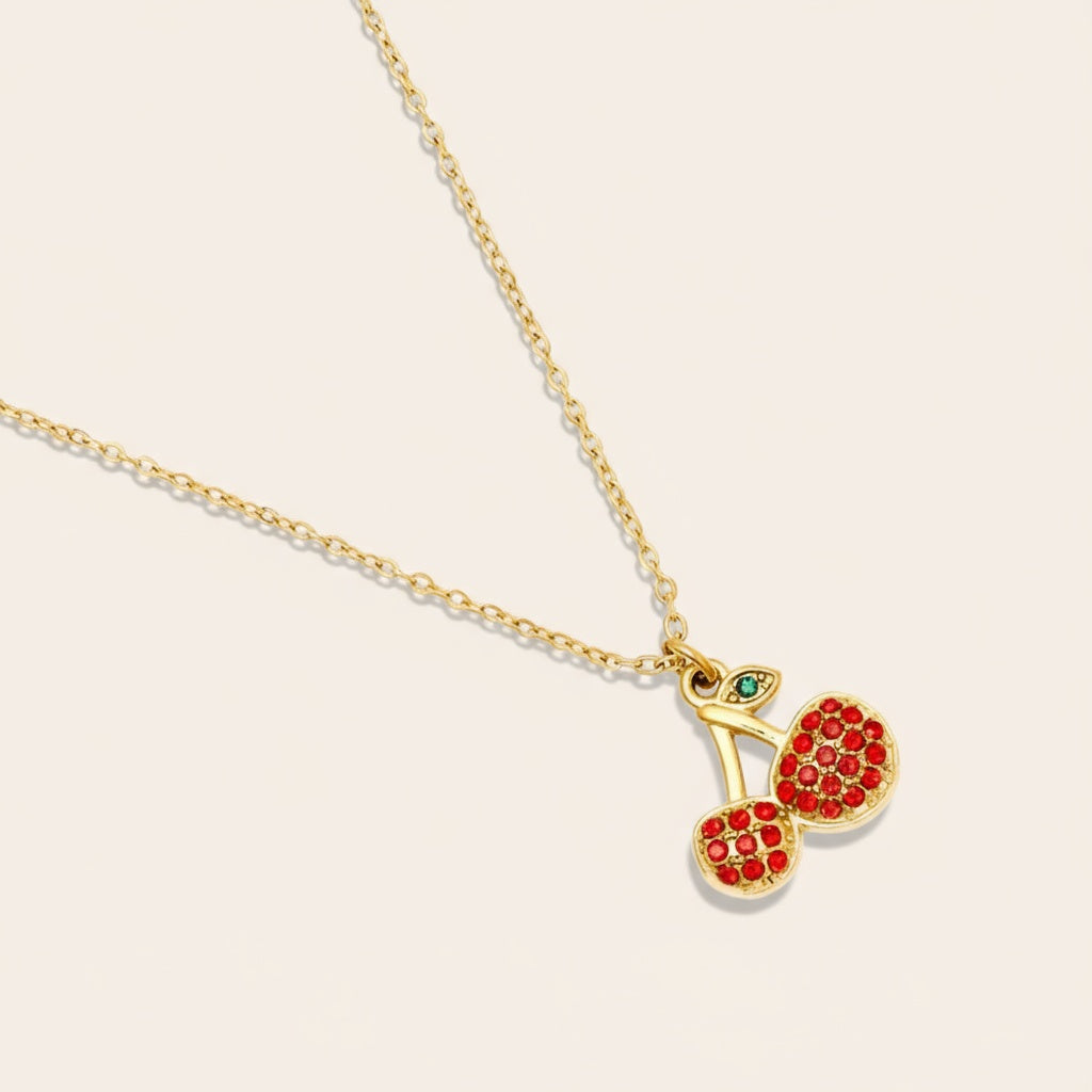 "Enaionaia" Diamond Cherry Edelstahl Halskette