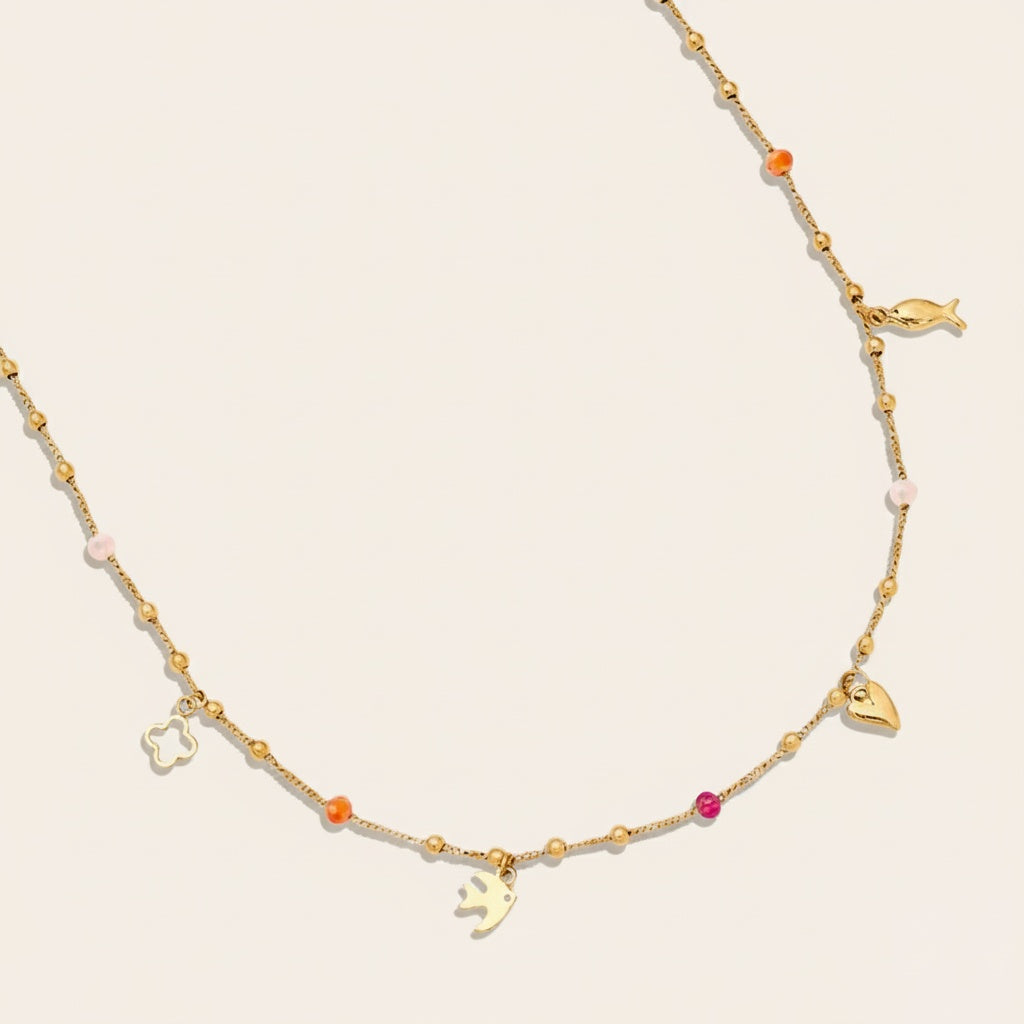 "Orilayaora" Sweet Small Charms Edelstahl Halskette