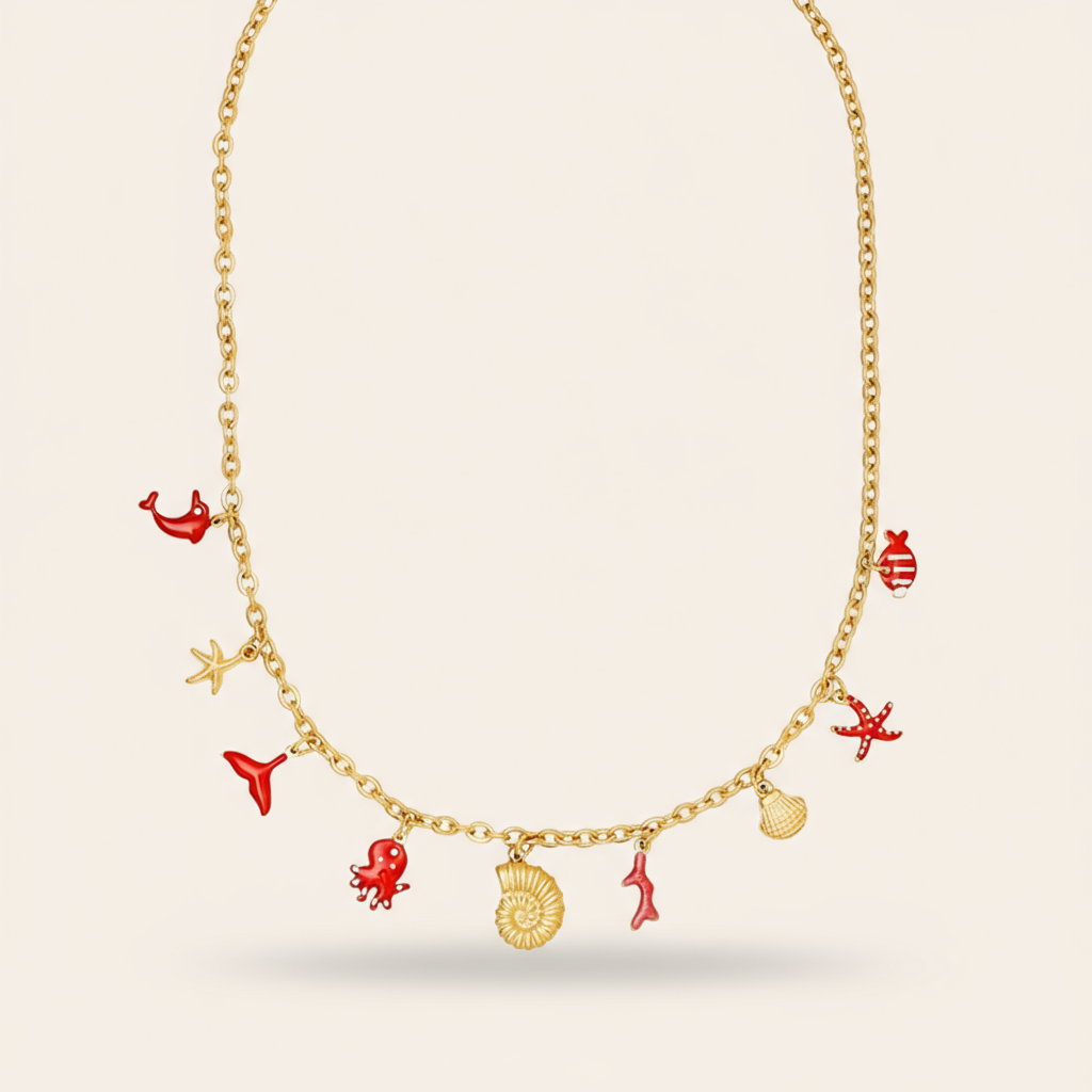 "Lunionara" Sweet Ocean Charms Edelstahl Halskette