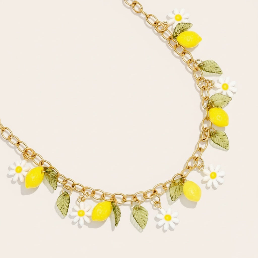 "Velalenina" Lemon Fun Edelstahl Halskette