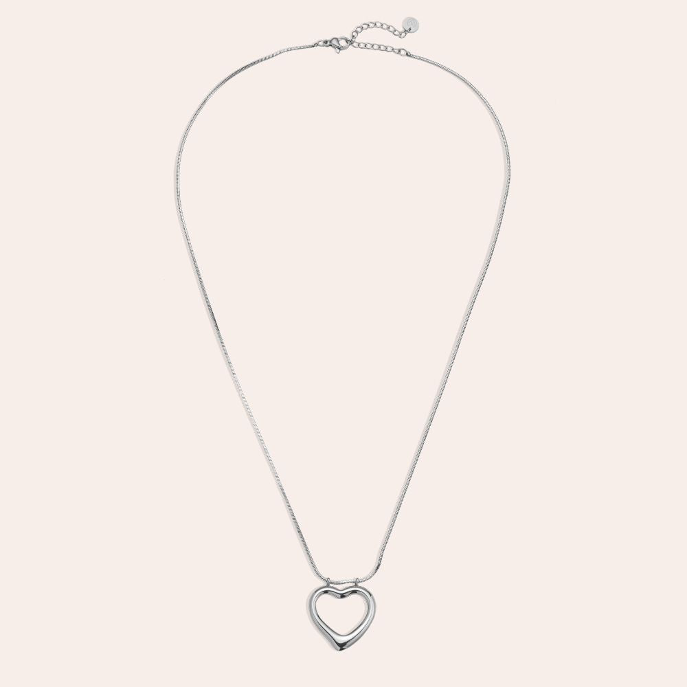 "Aleaelisara" Hollow Romantic Heart Edelstahl Halskette