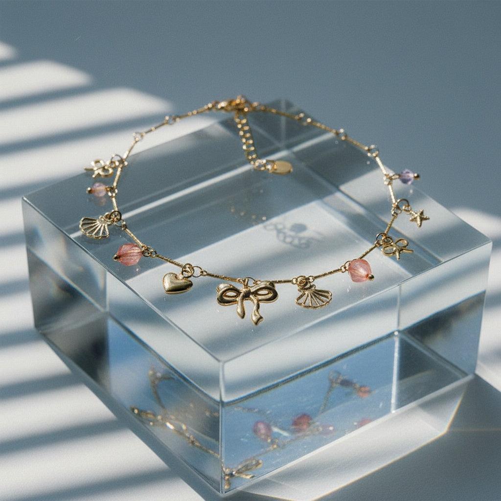 "Aleaelleaya" Many Sweet Charms Edelstahl Halskette