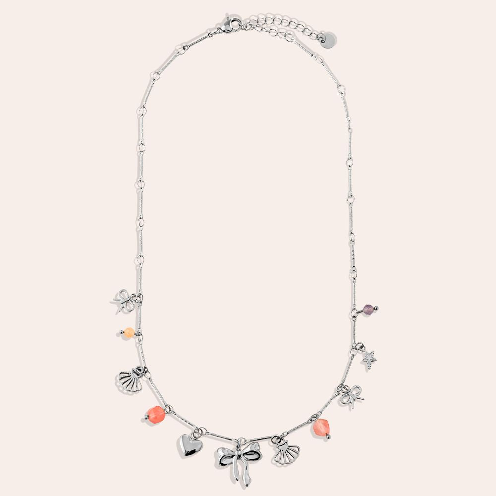 "Aleaelleaya" Many Sweet Charms Edelstahl Halskette