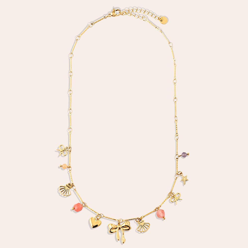 "Aleaelleaya" Many Sweet Charms Edelstahl Halskette-Goldharmonie