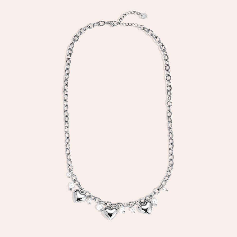 "Alealunaeva" Hearts With Pearl Edelstahl Halskette