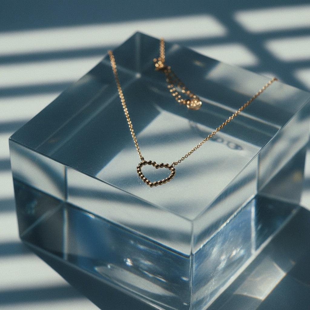 "Alearaelyn" Heart Pearl Edelstahl Halskette