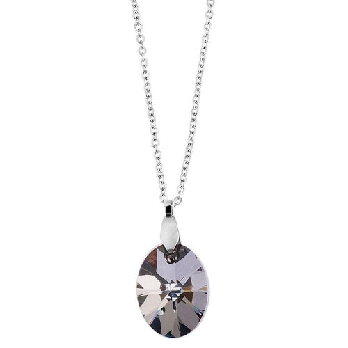"Alenya" – Silberfarbene Halskette mit Swarovski-Anhänger (45+5 cm)