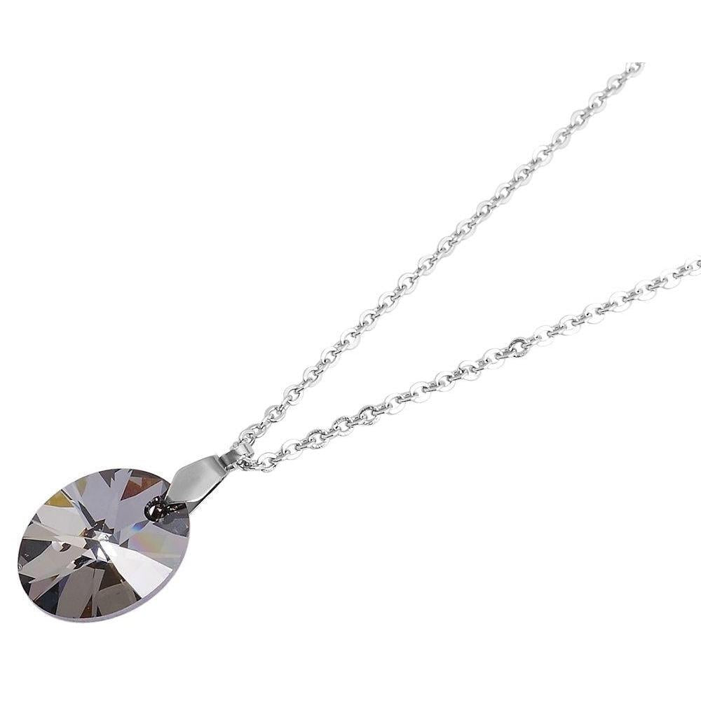 "Alenya" – Silberfarbene Halskette mit Swarovski-Anhänger (45+5 cm)