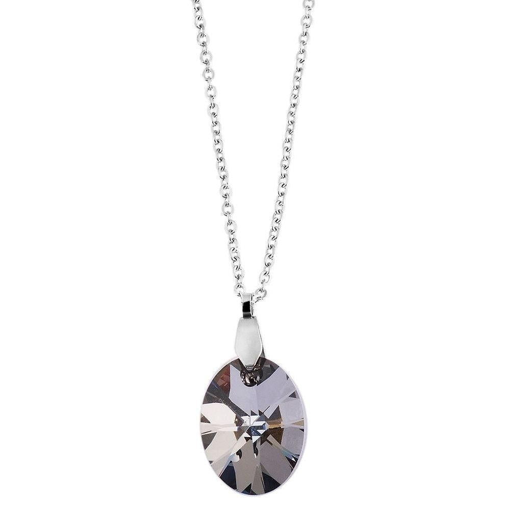 "Alenya" – Silberfarbene Halskette mit Swarovski-Anhänger (45+5 cm)