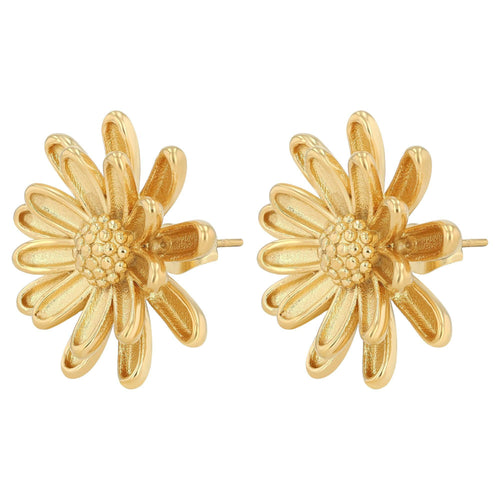 "Almira" – Goldfarbene Ohrstecker im Margeriten-Design (Vintage)