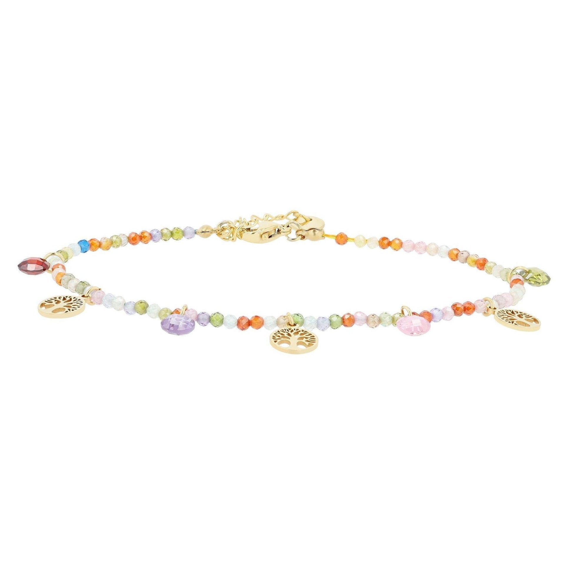 "Alviana" – Armband mit bunten Perlen und Lebensbaumanhänger