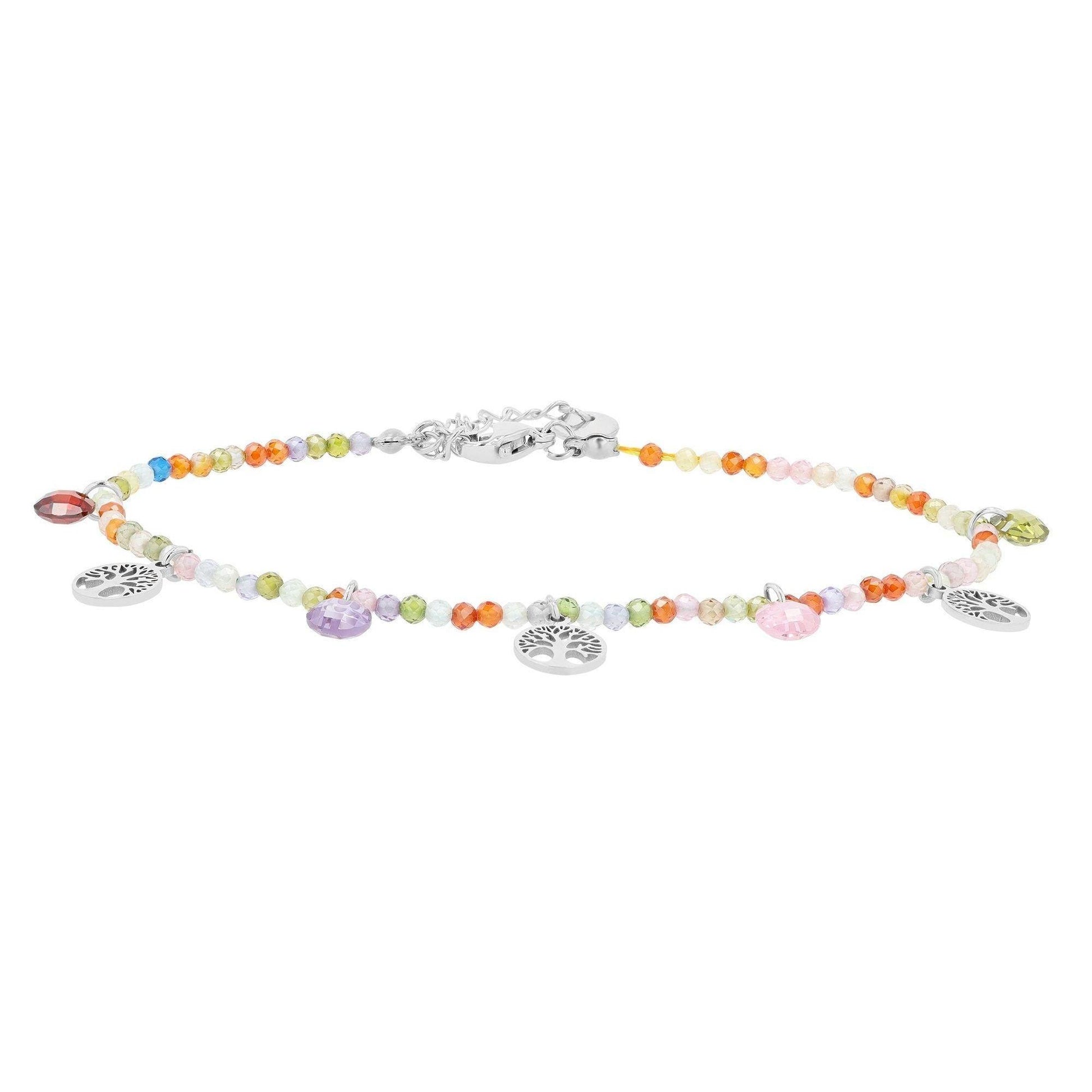 "Alviana" – Armband mit bunten Perlen und Lebensbaumanhänger