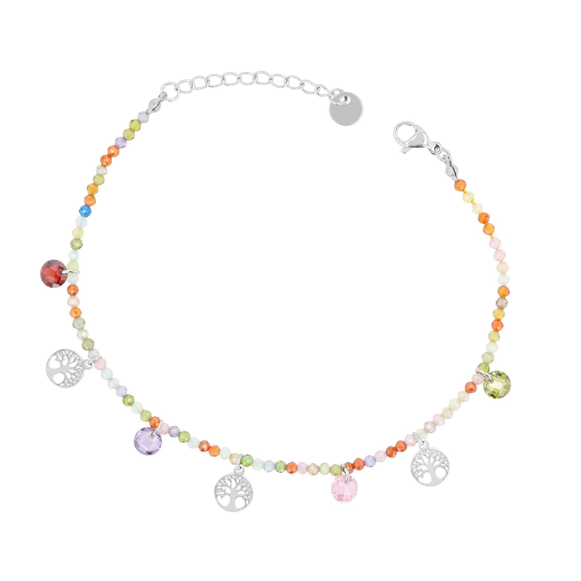 "Alviana" – Armband mit bunten Perlen und Lebensbaumanhänger
