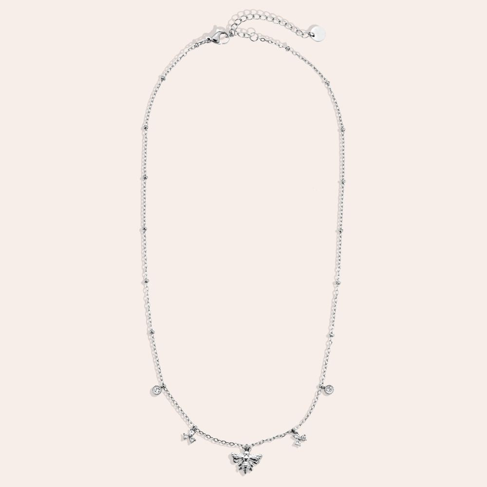 "Amiaelisine" Bee And Diamond Edelstahl Halskette
