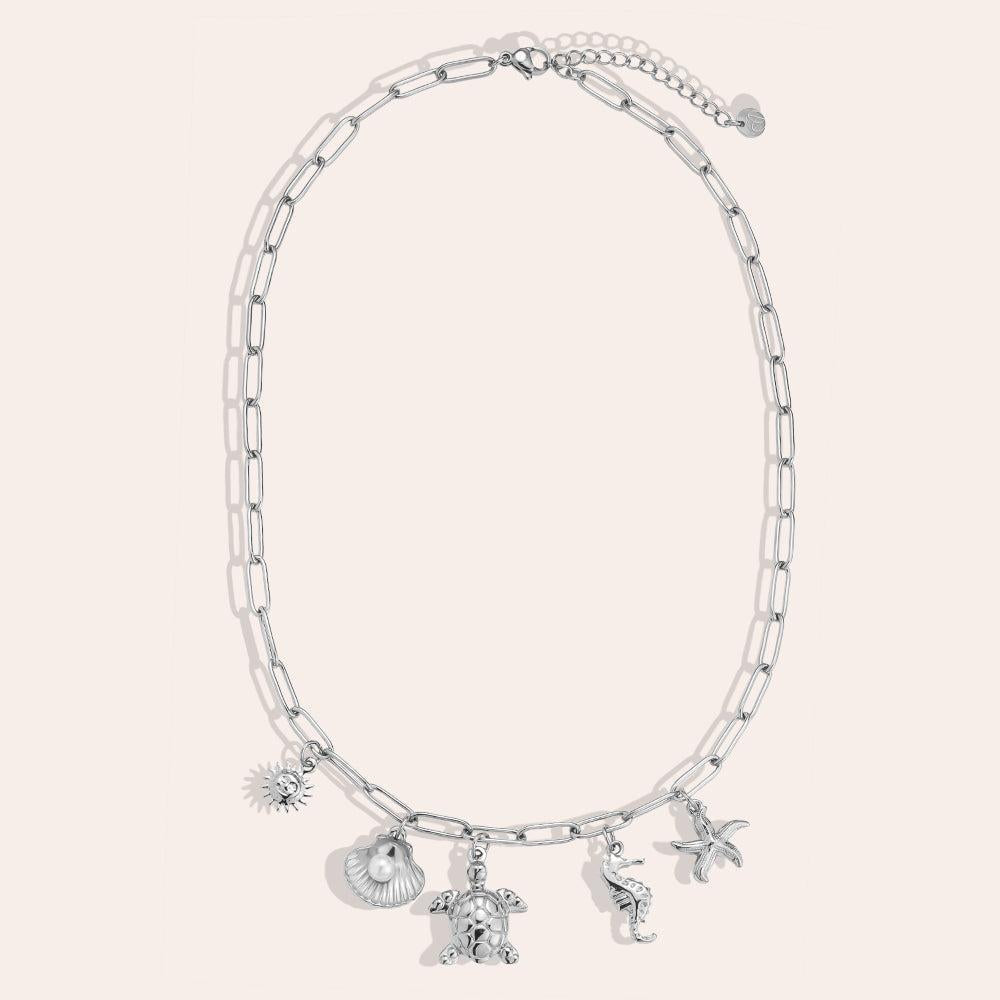 "Amiaessae" Ocean Love Pearl Edelstahl Halskette