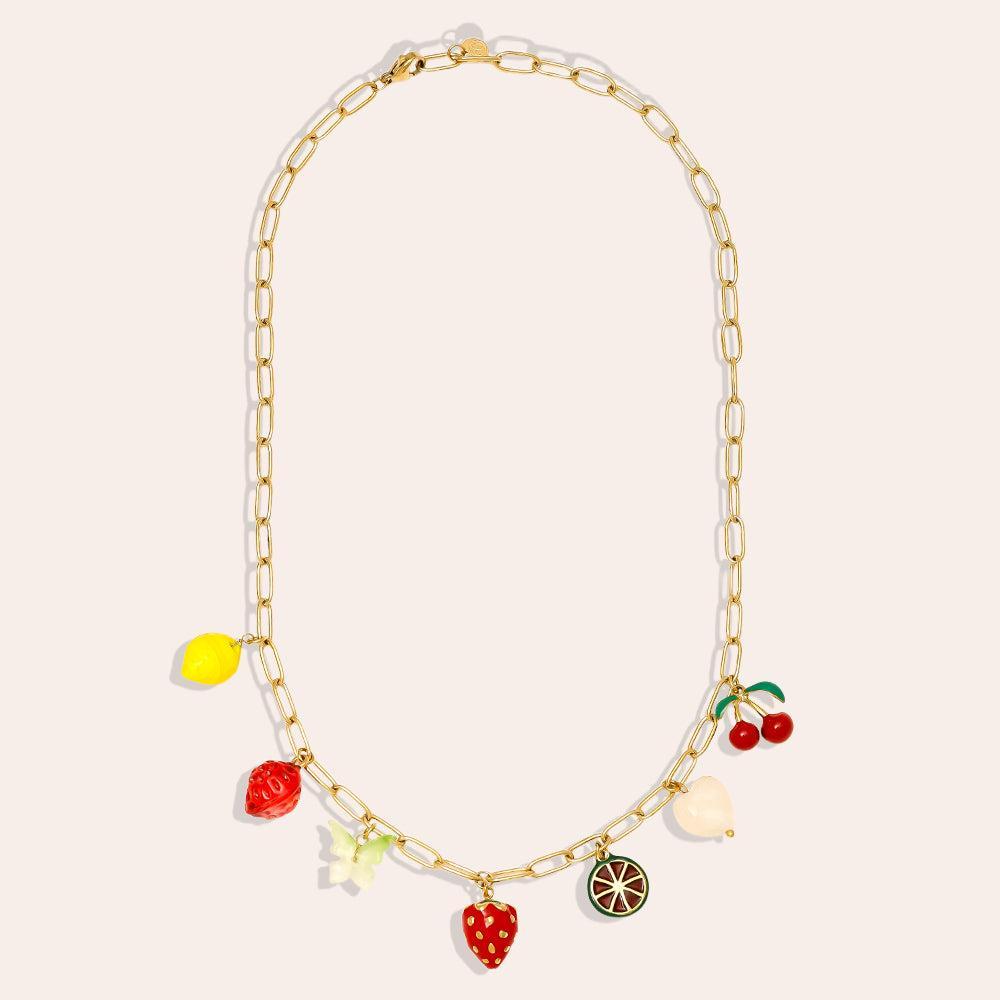 "Amiannalyn" Fruit Fun Edelstahl Halskette-Goldharmonie