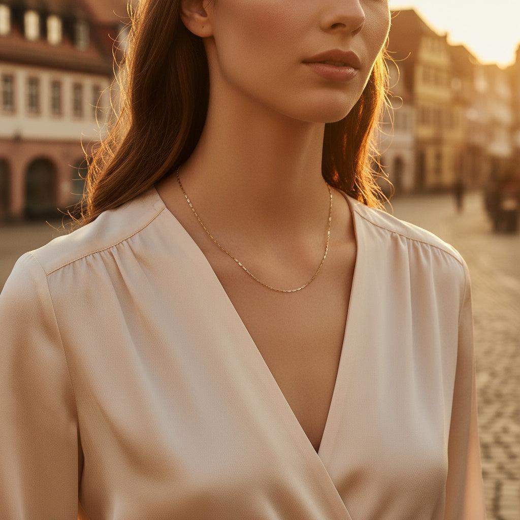 "Amiavele" Easy Thin Chain Edelstahl Halskette