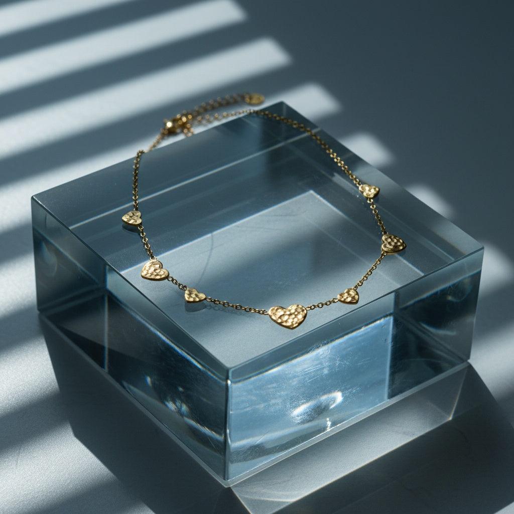 "Arilaya" Small Hearts Chain Edelstahl Halskette