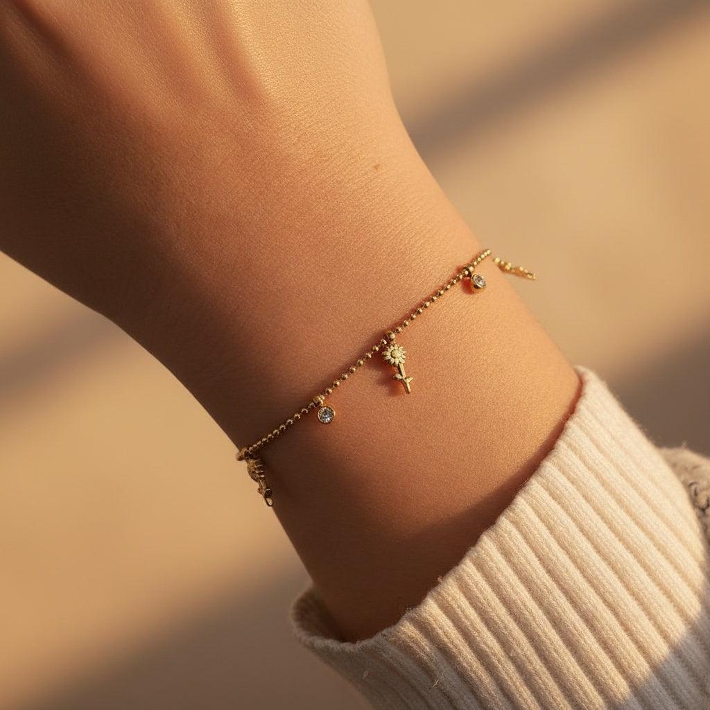 „Arilin“ Mini Flower And Diamond Armband