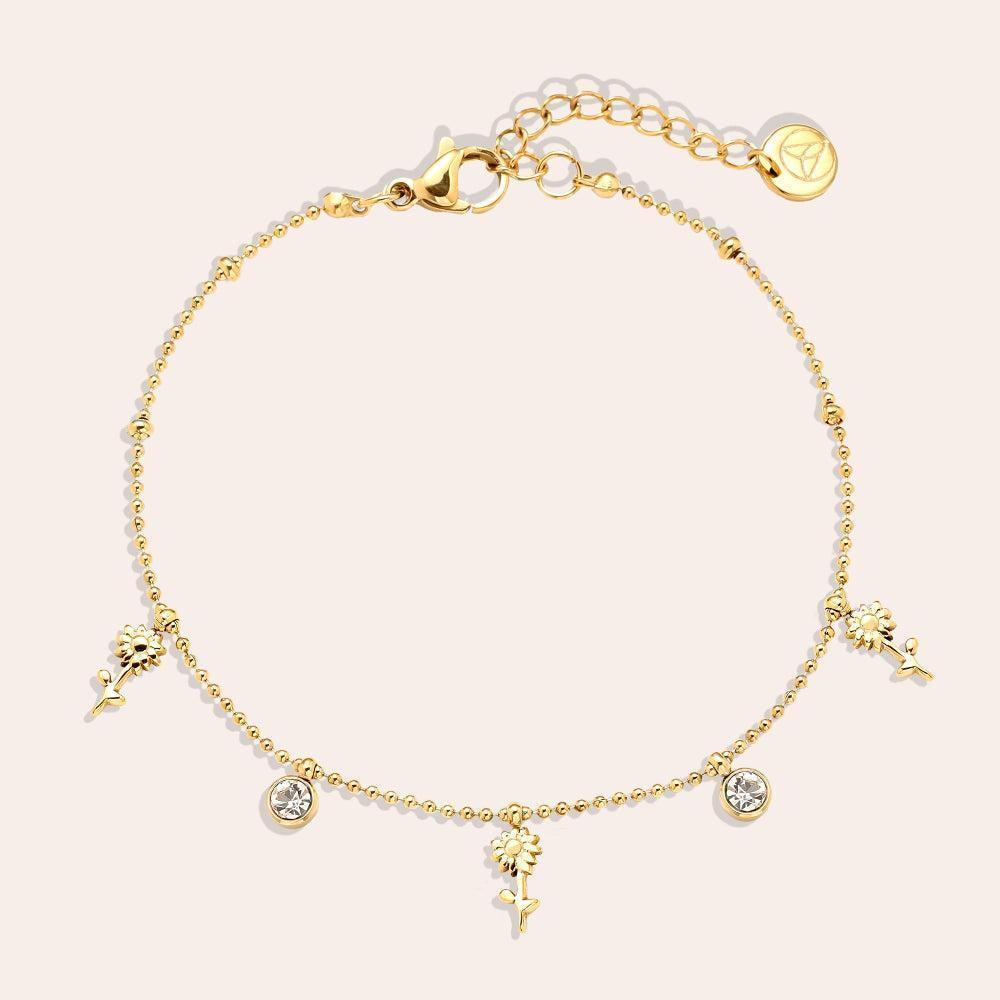 „Arilin“ Mini Flower And Diamond Armband-Goldharmonie