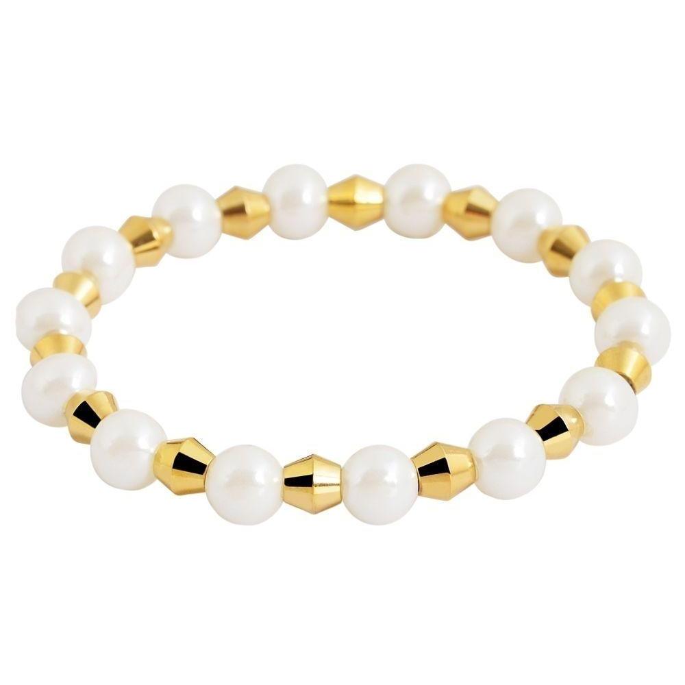 "Aurellia" – Elastisches Edelstahl-Kugelarmband mit Kunststoffelementen