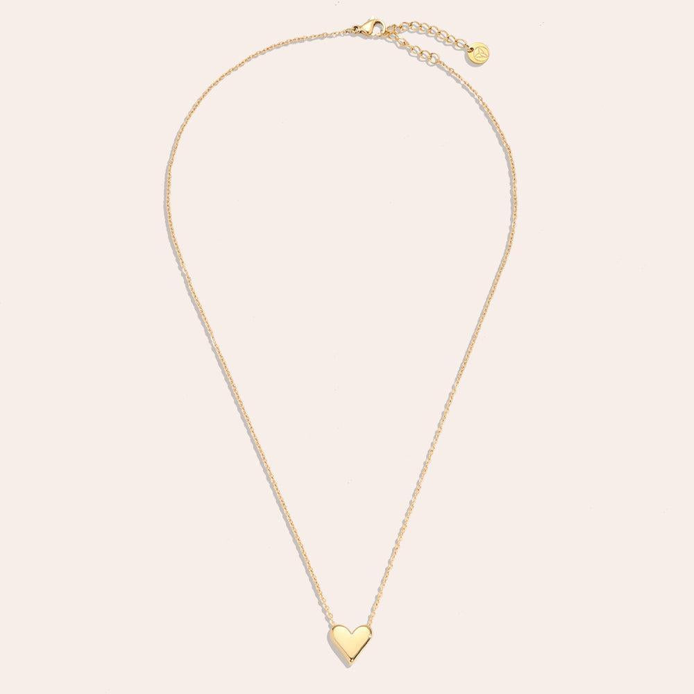 "Auriavelyne" Simple Heart In Thin Chain Edelstahl Halskette-Goldharmonie