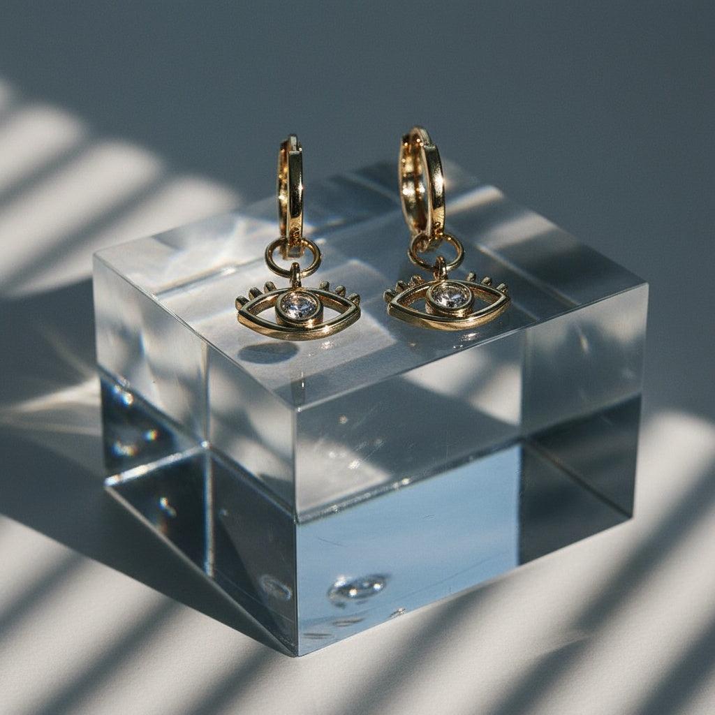 „Avalara“ Diamond Eye Vergoldete Ohrringe