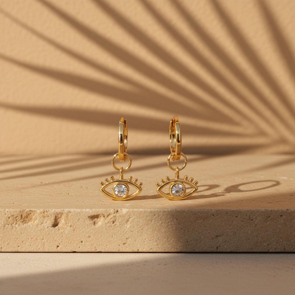 „Avalara“ Diamond Eye Vergoldete Ohrringe