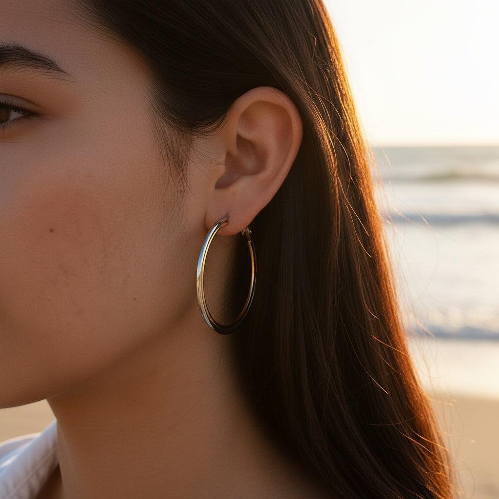 „Avaviva“ Two Colour Classic Hoop Ohrringe