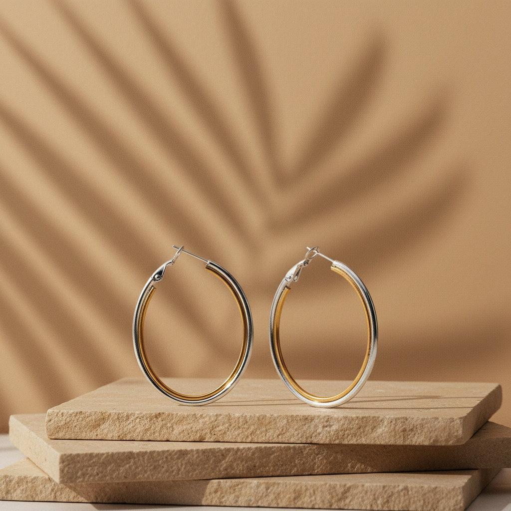 „Avaviva“ Two Colour Classic Hoop Ohrringe