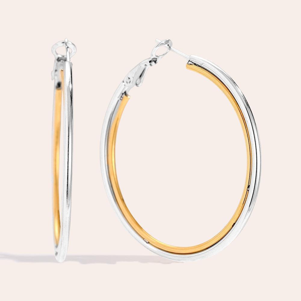 „Avaviva“ Two Colour Classic Hoop Ohrringe-Goldharmonie