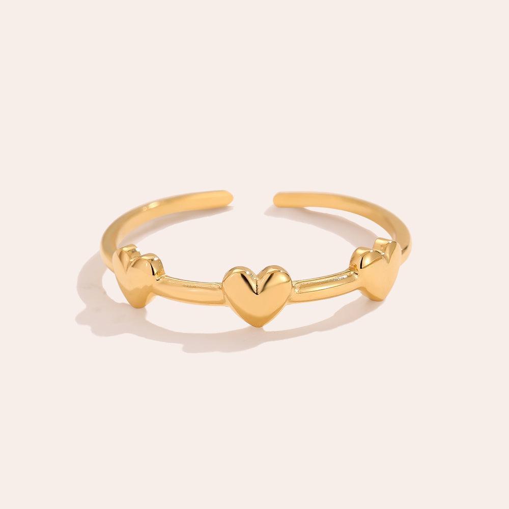 Avellin - Three Tiny Heart Ring-Goldharmonie