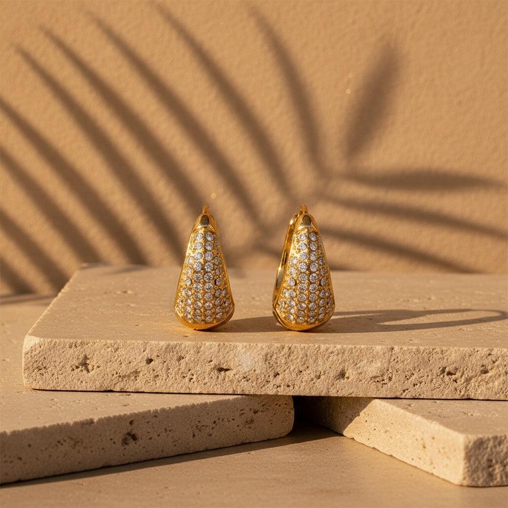 „Avelnara“ Diamond Drop Hoop Ohrringe