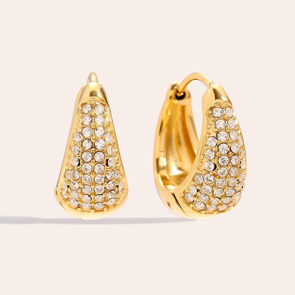 „Avelnara“ Diamond Drop Hoop Ohrringe-Goldharmonie