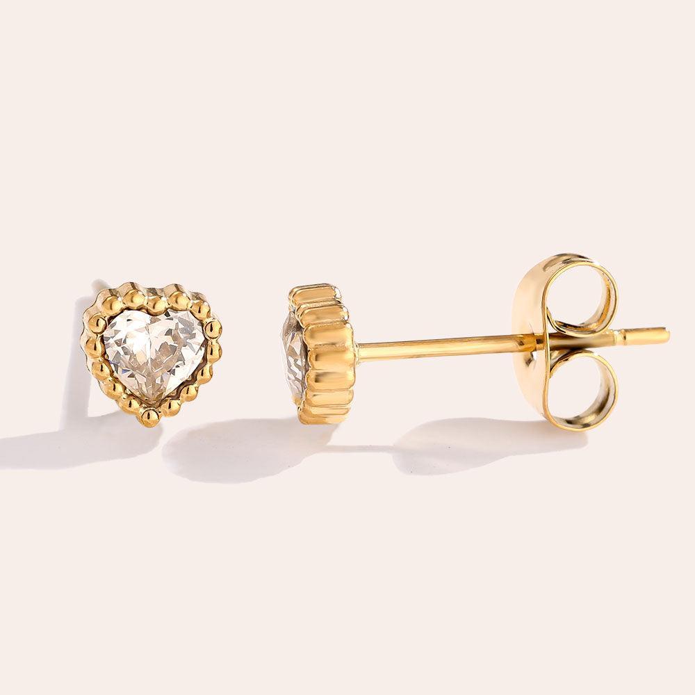 „Avelnira“ Nice Diamond Heart Ohrringe-Goldharmonie