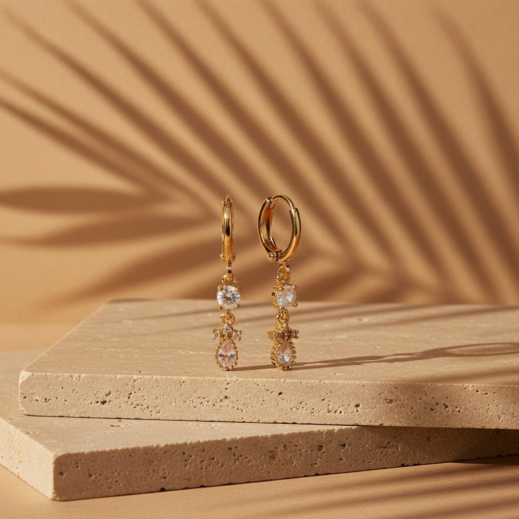 „Avelriaa“ Bright Diamonds Vergoldete Ohrringe