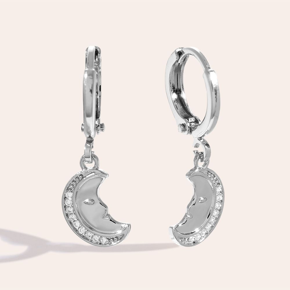 „Avelriva“ Diamond Moon Face Vergoldete Ohrringe