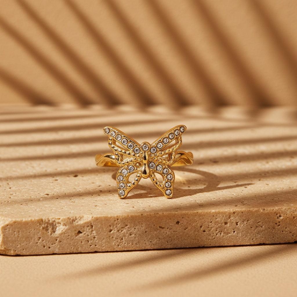 Avelviva - Diamond Butterfly Ring